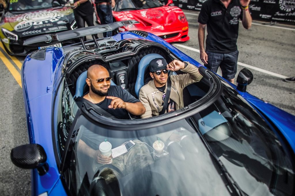 Lewis Hamilton at the Gumball 3000 event